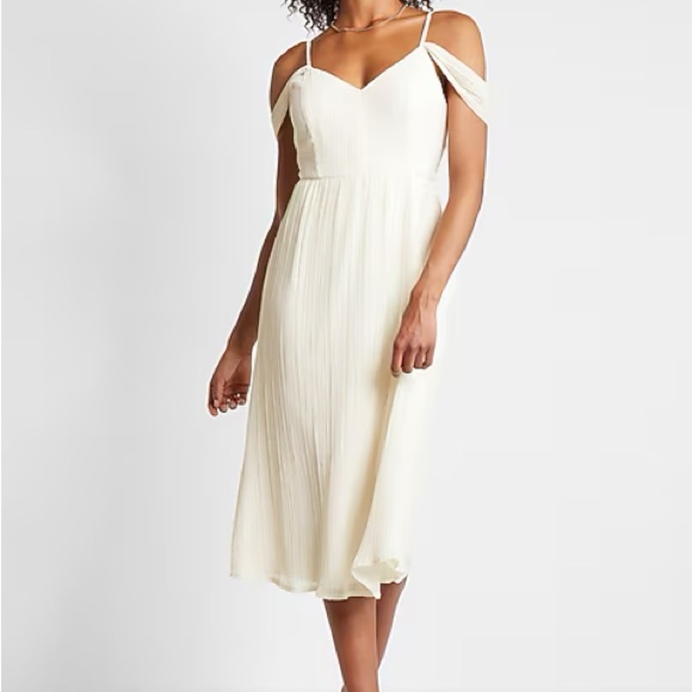 Express: Pleated Chiffon Midi Dress